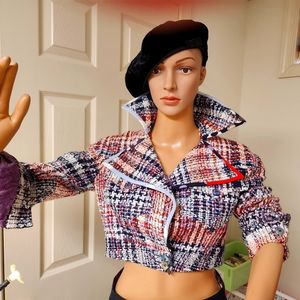Vintage Christian La Croix Bazar bolero blazer tweed jacket